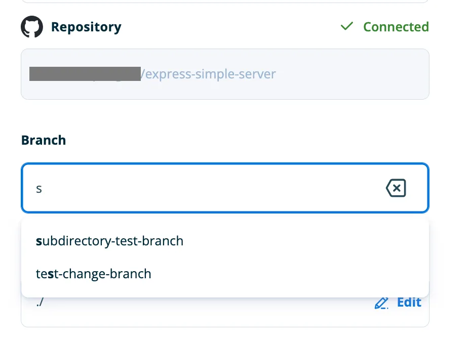 Select a branch